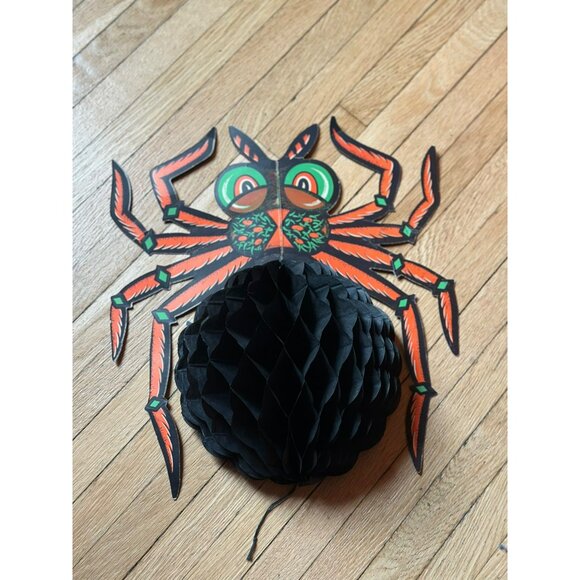 VTG Halloween Die-Cut Decorations 3D Moveable Witch Cat Pumkin Spider Lot of 8 - Picture 6 of 7